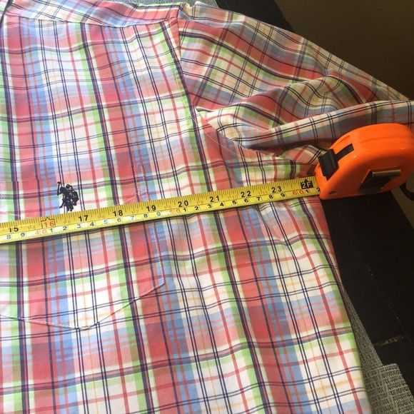 #115 NWOT Colorful Plaid Button Down Short Sleeve Shirt - Picture 16 of 17